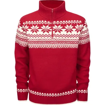 Pánský svetr BRANDIT svetr Troyer Norweger Červená Velikost: 4XL