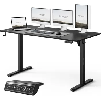 Obdélníkový psací stůl Sense7 140 x 70 x 118 cm černý