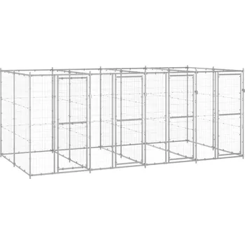 klec pro psa vidaXL Venkovní psí kotec pozinkovaná ocel 9,68 m2