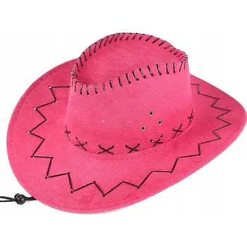 Klobouk KOVBOJSKÝ KLOBOUK VELUR WESTERN PÁNSKÝ DÁMSKÝ Divoký Západ Country RŮŽOVÝ