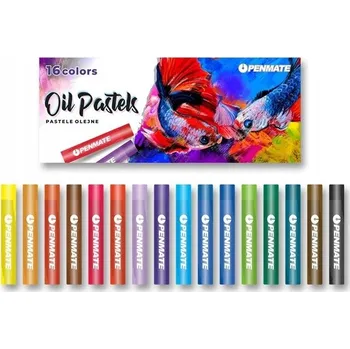 Kresba Sada PASTELŮ pro DĚTI do školy Olejové pastelky 16 barev PENMATE Super