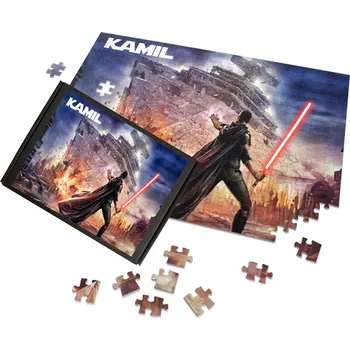 Puzzle Puzzle STAR WARS a BABY YODA s jménem a věnováním A4 110 dílků