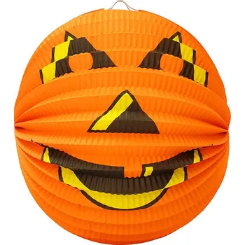 Party dekorace LUMA Lampion kulatý HALLOWEEN dýně úsměv, 25 cm
