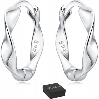 Náušnice Stříbrné náušnice RYZOST 925 KRUHY OBRUČE Zakřivené STŘÍBRO KOLEČKA Dámské