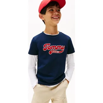 Dívčí tričko Dětské bavlněné tričko Tommy Hilfiger KB0KB10118.104.122.9BYA námořnická modř 59X, vel. 116