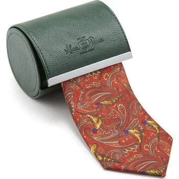 Kravata ALAN PAINE - kravata z pravého hedvábí motiv Country bažant Wine APM047