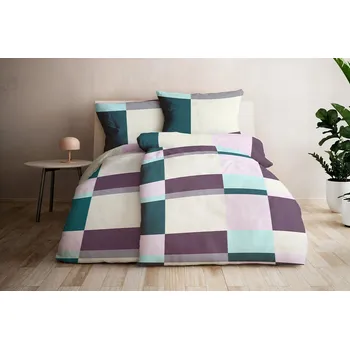 Povlečení GRUND BLOCCA - Povlečení tmavě fialová Rozměr: 135x200+80x80 cm