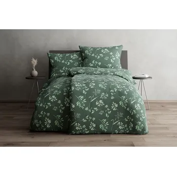 Povlečení GRUND HERBA - Povlečení tmavě zelené Rozměr: 135x200+80x80 cm