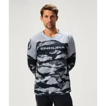 cyklistický dres Endura LTD Mountain Camo pánský dres dlouhý rukáv Black vel. XL