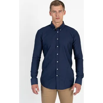 Pánská košile TallGuys Pánská prodloužená Oxford košile | Dlouhý rukáv | Navy Velikost: S, Střih: Slim