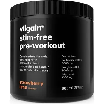 Anabolizér Vilgain Pre-Workout bez stimulantů 3.0 – 3× Jahoda a limetka 390 g - Doprava ZDARMA