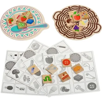 Dřevěná hračka Lucy & Leo - „Jedlý - nejedlý“ - dřevěná herní sada 56 dílů s předlohami