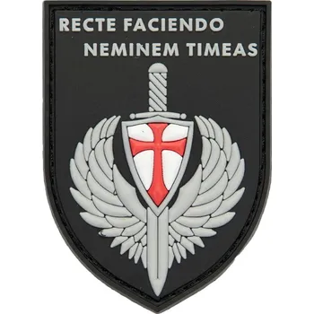 Nášivka Plastové 3D patche 3D gumová nášivka RECTE FACIENDO Patch - Černá