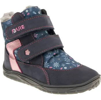 Dívčí zimní obuv FARE BARE FROSTKY dětské zimní nepromokavé boty modro-růžové - Velikost(EUR) 28 B5544251