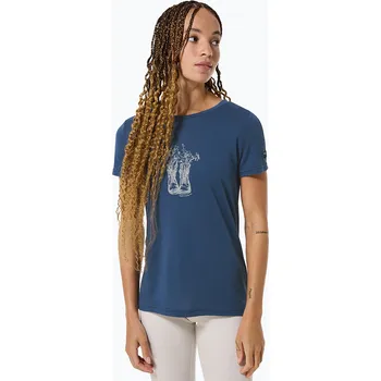 Dámské tričko Dámské tričko super.natural Flower Boots Tee ocean blue/feather grey