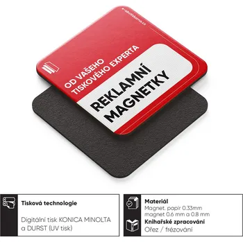 Dekorativní magnet Reklamní magnetky 0.6 mm standard magnetka (přímý UV tisk)
