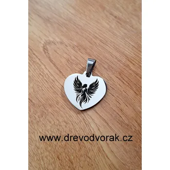 Přívěsek Přívěsek srdíčko z nerezové oceli s gravírováním Varianta: Kočka