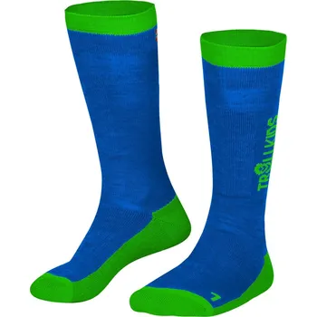 TROLLKIDS DĚTSKÉ LYŽAŘSKÉ PONOŽKY TROLLKIDS, MEDIUM BLUE / GREEN Velikost: 27-30