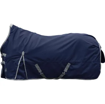 Vybavení pro koně HKM Výběhová deka highneck -Winnipeg- 1200D, 200g deep blue/light grey Velikost: 95