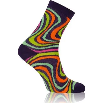 Dámské ponožky Dámské vysoké ponožky Italian Fashion S184D Wave Fialová 35-38