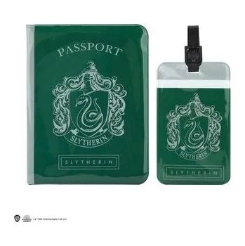 Peněženka Harry Potter set Pouzdro na pas a visačka na kufr - Zmijozel