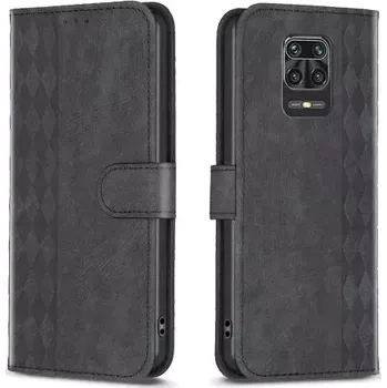 Pouzdro na mobilní telefon TT-TopTechnology Kožené pouzdro Xiaomi Redmi Note 9 Pro - černé, black, model knížka, řada EMBOSSED