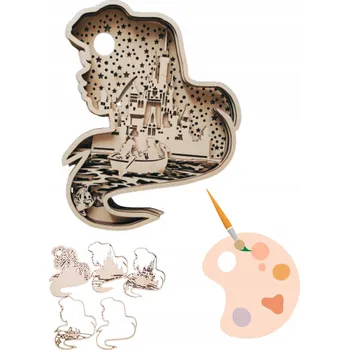 kreativní sada 3D dřevěná omalovánka překližka Malá mořská víla Disney k malování barvami