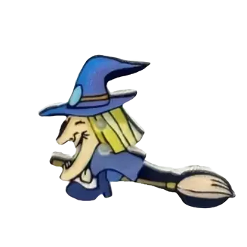 Knoflík Knoflík dřevěný - čarodějnice (3,2 x 2,5 cm)