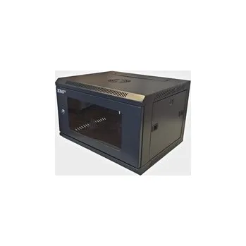 Rozvaděč LEXI-Net 19" nástěnný rozvaděč 9U 600x450, nosnost 60 kg, skleněné dveře, rozložený, černý