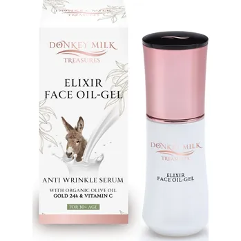 Pleťový krém Donkey Milk Treasures Pleťový elixír proti stárnutí, olejový gel s oslím mlékem (40ml)