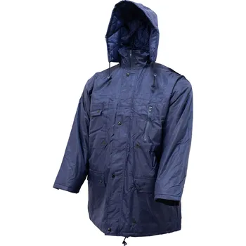 Pánský zimní kabát Bunda zateplená s kapucí MODRÁ L - Skladem