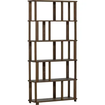 regál WOOOD Hnědý dubový regál Riss 186 x 90 cm