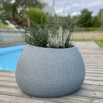 Květináč Květináč EVOLIA 60 cm, šedý granit