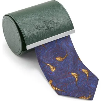 Kravata ALAN PAINE - kravata z pravého hedvábí motiv Country bažant Navy APM047