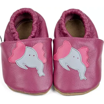 Capáčky AFELO Kožené capáčky - SLONÍK malinový 3-4 roky