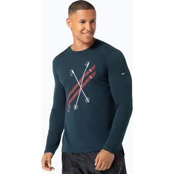 Pánské tričko Pánské tričko Longsleeve super.natural Kryssede Ski blueberry/fresh white/high risk red
