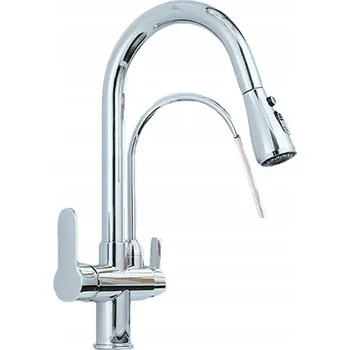 Vodovodní baterie Kuchyňská stojánková baterie CHDE TRIO stříbrná