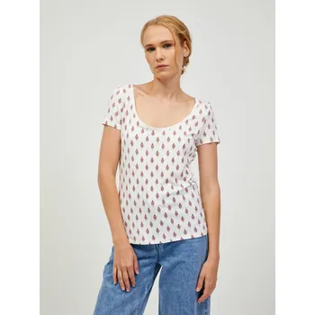 Dámské tričko Růžovo-krémové vzorované tričko ORSAY - Dámské Orsay šedá 1981804