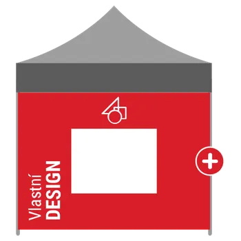 Stan Stěna s oknem pro reklamní stan Stan půdorysu 300 x 300 cm