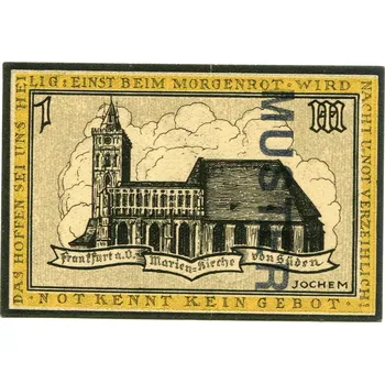 Německo Frankfurt nad Odrou - (MUSTER) 1 Mark (UNC)