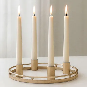 Vánoční svícen ROSA Adventní kulatý svícen Daminn champagne