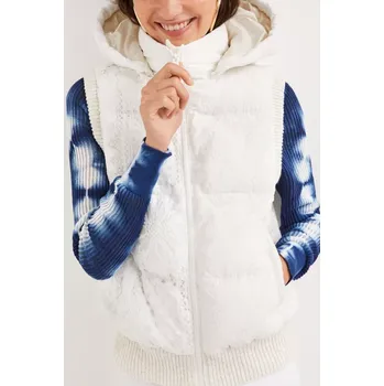 Dámská vesta Desigual prošívaná vesta s krajkou (Dámská vesta s kapucí značky Desigual )