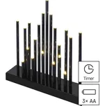 DCAW04 EMOS LED svícen čierny V275mm 3xAA teplá bílá, časovač