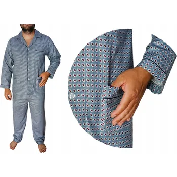 Pánské pyžamo Pánské flanelové pyžamo, rozepínací, bavlněné bavlna Formax 3XL