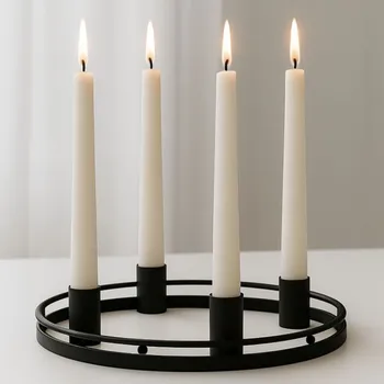 Vánoční svícen ROSA Adventní kulatý svícen Daminn černý