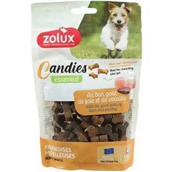 Pamlsek pro psa Pochoutka pes CANDIES kostičky drůbež,játra 150g Zolux