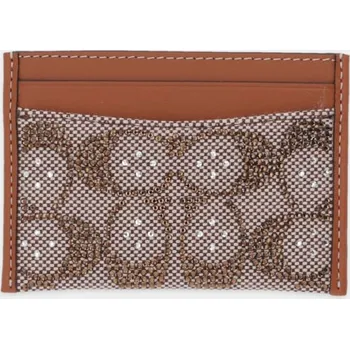 Peněženka Kožené pouzdro na karty Coach hnědá barva, CCD08 82X, vel. ONE SIZE