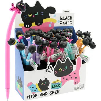 Gelové pero JUNIOR Black Cat 0,5 mm - modré