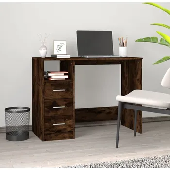 Psací stůl vidaXL Psací stůl se zásuvkami 102x50x76 cm kompozitní dřevo [823034] Barva: kouřový dub