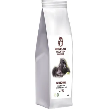 Čokoláda Nshongi - boby v 77 % hořké čokoládě a kakaovém prášku